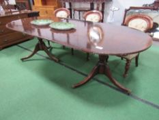 Mahogany D-end extending dining table, 244cms (extended) x 104cms. Estimate £20-30.