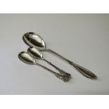 Silver tulip shaped serving spoon, Copenhagen 1912, wt 3.0ozt & 2 silver tulip shaped tablespoons,