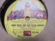 A set of 3x 78rpm shellac records, recorded from the 1937 soundtrack to the Disney Film Snow White &