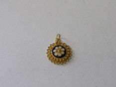 24ct gold & enamel South African pendant. Estimate £100-120.