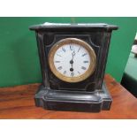 Slate mantle clock. Estimate £20-30.