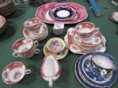 2 Spode plates, part Foley 'Montrose' tea set, Spode meat plate & small part Booths 'Real Old