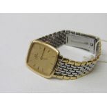 Omega DeVille wristwatch with metal strap. Estimate £80-100.