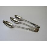 A pair of 19th century Danish silver serving spoons & 1 other, wt 4.8ozt. Estimate £60-80.