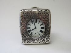 Large metal case pocket watch in a silver mounted case, inscribed, hallmarked London 1897, going