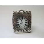 Large metal case pocket watch in a silver mounted case, inscribed, hallmarked London 1897, going