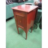 Mahogany pot cupboard with flap back. Estimate £5-10.