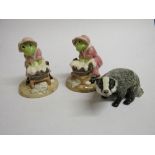 2 Beswick The Wind in The Willows 'Washer Woman Toad' & Badger