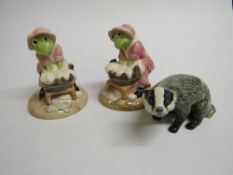 2 Beswick The Wind in The Willows 'Washer Woman Toad' & Badger