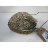 White metal evening bag