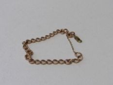 9ct gold chain link bracelet, 10gms. Estimate £80-100.