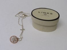 925 silver Links of London pendant necklace in original box. Estimate £60-70.