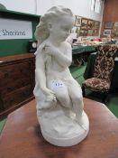 Parian china figurine of Miss Ellie (vide-water babies), height 52cms (been repaired to foot & right