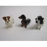 3 Beswick dogs: Spaniel, Dachshund & Jack Russell