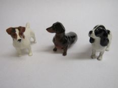 3 Beswick dogs: Spaniel, Dachshund & Jack Russell