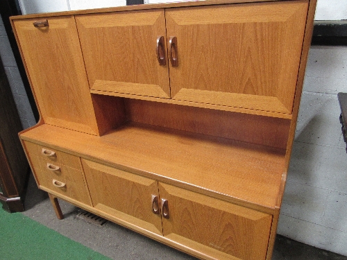 Hardwood 1960's display cabinet, 160cms x 46cms x 145cms. Estimate £40-60. - Image 3 of 3