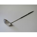 Silver Toddy spoon with silver mounted ebony handle, London 1803 by Edward Mayfield, wt 1.5ozt,
