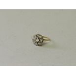 9ct gold & clear stone cluster ring, size M. Estimate £40-50.