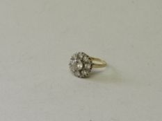 9ct gold & clear stone cluster ring, size M. Estimate £40-50.
