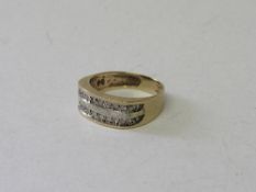 9ct gold & diamond chip ring, size N. Estimate £50-60.