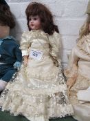 Bebe Jumeau porcelain doll, also marked DEP, 43cms height. Estimate £100-150.