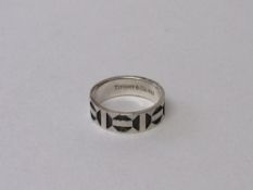 Tiffany & Co Zellige silver ring, size W. Estimate £30-40.