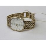 Tissot Saphir 9ct gold watch & strap. Estimate £450-500.