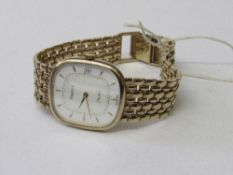 Tissot Saphir 9ct gold watch & strap. Estimate £450-500.