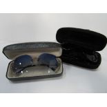 Tom Form Italian designer frameless blue gradient sunglasses in case & Swarovski crystal mounted