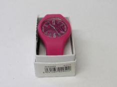 Time design pink silicone girl's watch in original box - TDX 3492. Estimate £5-10.