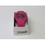 Time design pink silicone girl's watch in original box - TDX 3492. Estimate £5-10.