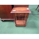 Small oak occasional table with drawer & shelf below, 45cms x 35cms x 62cms. Estimate £5-10.