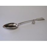 Large silver serving spoon, London 1846 by George Adams, wt 4.0ozt & length 30.5cms. Estimate £100-