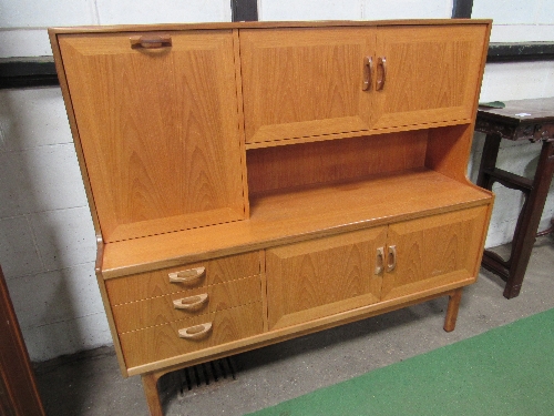 Hardwood 1960's display cabinet, 160cms x 46cms x 145cms. Estimate £40-60.