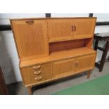 Hardwood 1960's display cabinet, 160cms x 46cms x 145cms. Estimate £40-60.