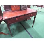 Mahogany table with frieze drawer, 87cms x 59cms x 70cms. Estimate £10-20.