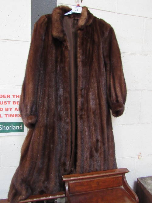 'Christiane' long mink coat. Estimate £20-30.