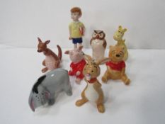 Beswick Pooh characters: Christopher Robin, Winnie the Pooh, Eeyore, Kanga, Tigger, Owl, Piglet &