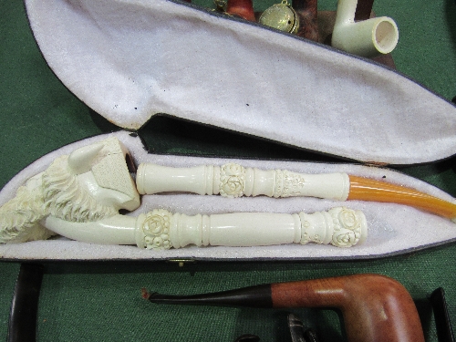 Large qty of smoker's pipes including Meersham-style pipe in case. Estimate £40-60. - Image 2 of 3