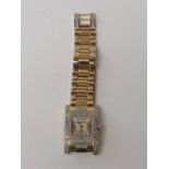 Ingersol gold plated diamond encrusted wrist watch (1 diamond missing from face). Estimate £250-