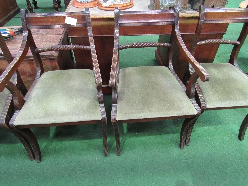 Regency-style rope twist back dining chairs, 3 carvers & 3 standard. Estimate £30-40. - Image 3 of 3