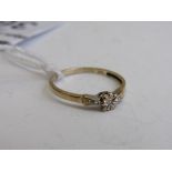 9ct gold & diamond chip solitaire ring, size O, weight 1.2gms. Estimate £30-40.