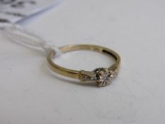 9ct gold & diamond chip solitaire ring, size O, weight 1.2gms. Estimate £30-40.