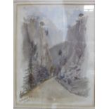 2 framed & glazed watercolours: Zurich Sept 1881 & Hollenthall Pass Sept 1883