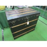 Unusual large black Louis Vuitton trunk with front folding door, 88cms x 55cms x 80cms. Estimate £