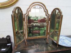 Walnut framed triple toilet mirror. Estimate £30-50.