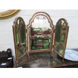 Walnut framed triple toilet mirror. Estimate £30-50.