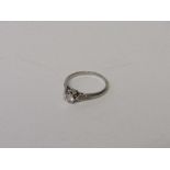 Platinum solitiare diamond ring, size M, weight 2.8gms, c/w purchase invoice dated 1932. Estimate £