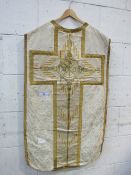 Religious vestment with gold thread decoration. Estimate £20-30.