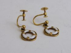 9ct gold & enamel earrings. Estimate £75-90.